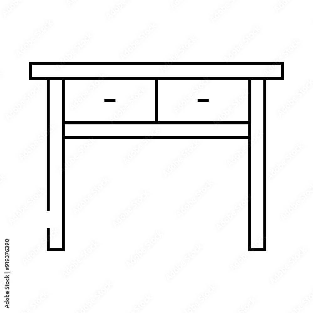 table living room line icon vector. table living room sign. isolated contour symbol black illustration