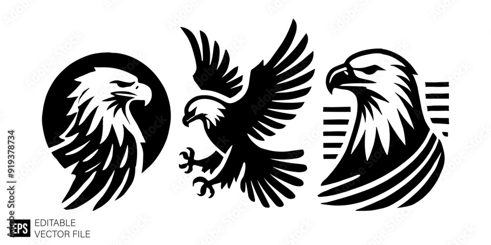eagle tattoo Graphic Design Elements Vector Silhouette Clip Art Black and White Illustrations eagle tattoo Graphic Design Elements Vector Silhouette Clip Art Black and White Illustrations