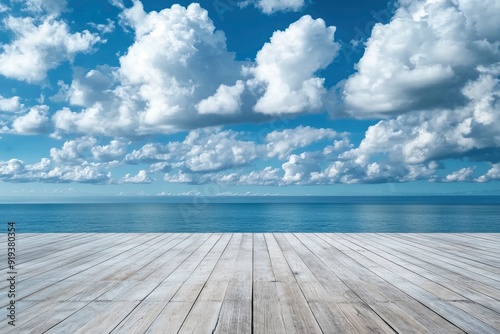 Nice Blue Sky with Floor Background with Beautiful Clouds Empty Landscape with generative ai