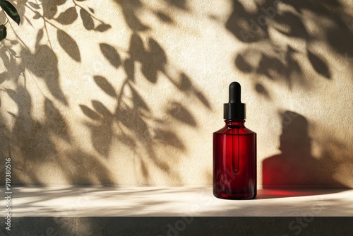 Wallpaper Mural The red serum dropper bottle is mocked up with a modern skin care container Torontodigital.ca