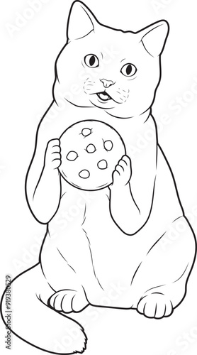 British Shorthair Cookie Animal Vector Graphic Art Illustration