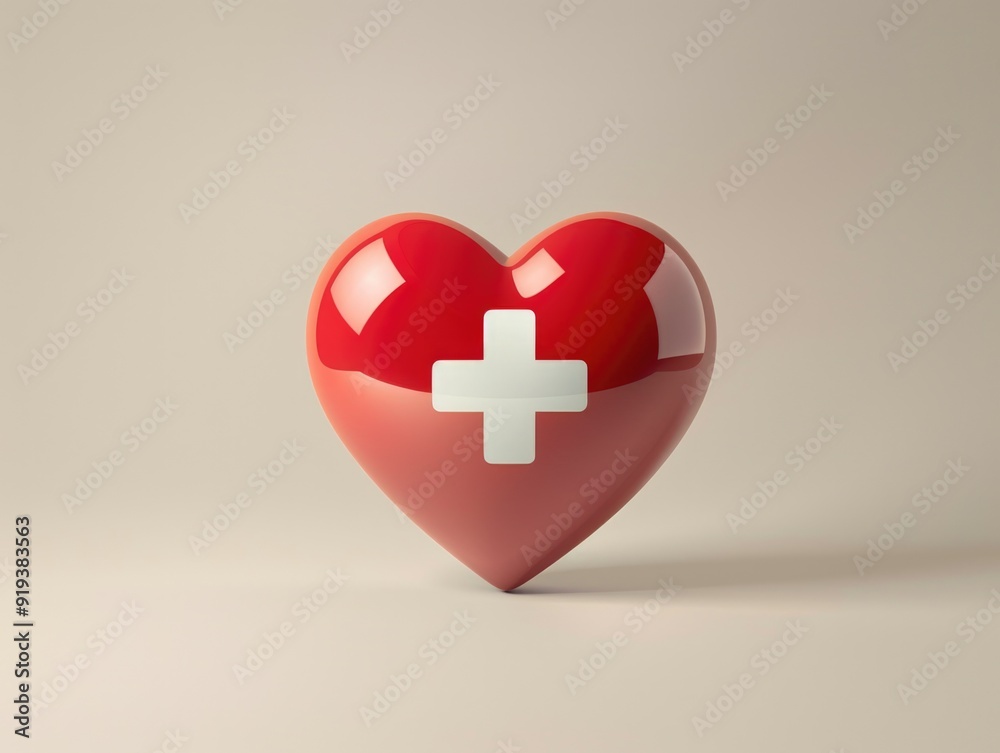 Obraz premium Heart-shaped first aid kit