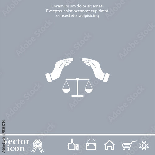 Vector icon of white color on a gray background