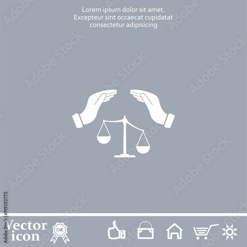 Vector icon of white color on a gray background