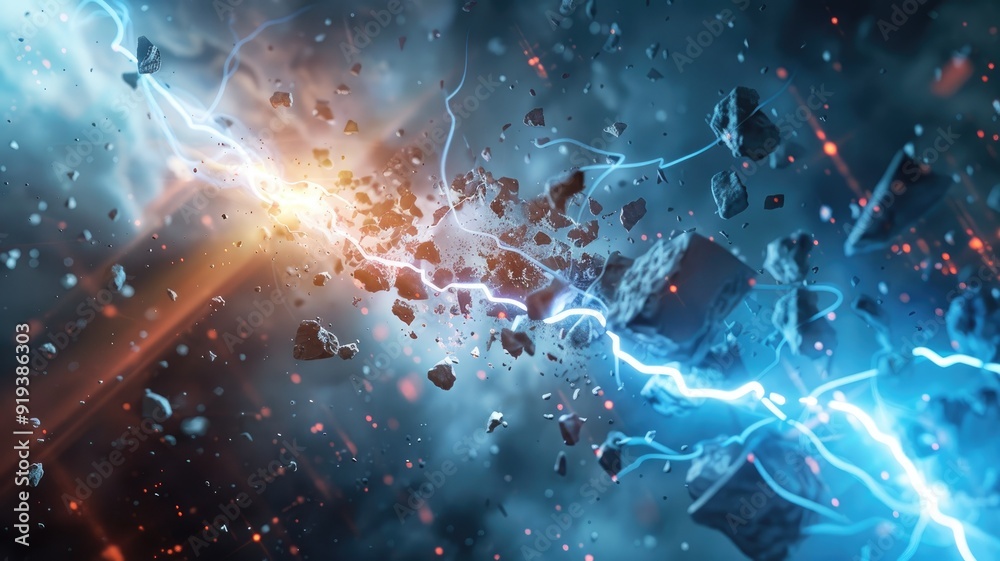 A powerful image of two lightning bolts striking in the midst of a