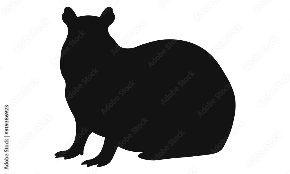 Capybara black silhouette. Vector illustration 3 Capybara black silhouette. Vector illustration 3