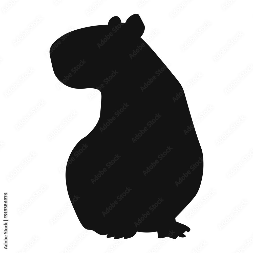 Capybara black silhouette. Vector illustration 11 Capybara black silhouette. Vector illustration 11