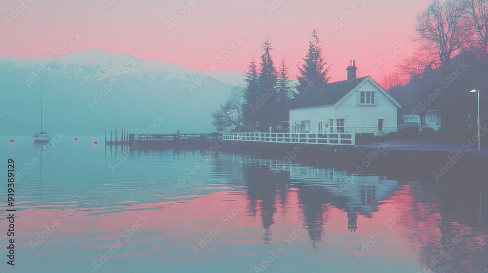 Fototapeta premium Boat & Mountains