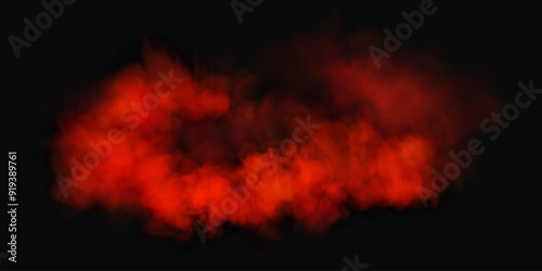 Fog or smoke, red smog cloud on floor, isolated transparent special effect. Vector illustration, morning fog over land or water surface, magic haze.	