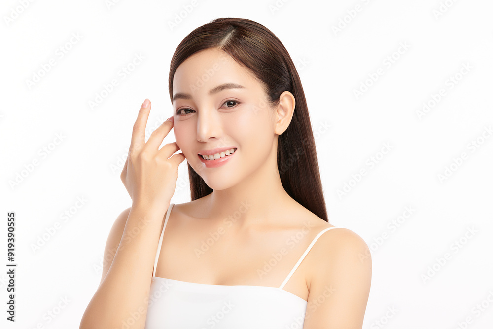 Beautiful young asian woman with clean fresh skin on white background, Face care, Facial treatment, Cosmetology, beauty and spa, Asian women portrait. Beautiful young asian woman with clean fresh skin on white background, Face care, Facial treatment, Cosmetology, beauty and spa, Asian women portrait.