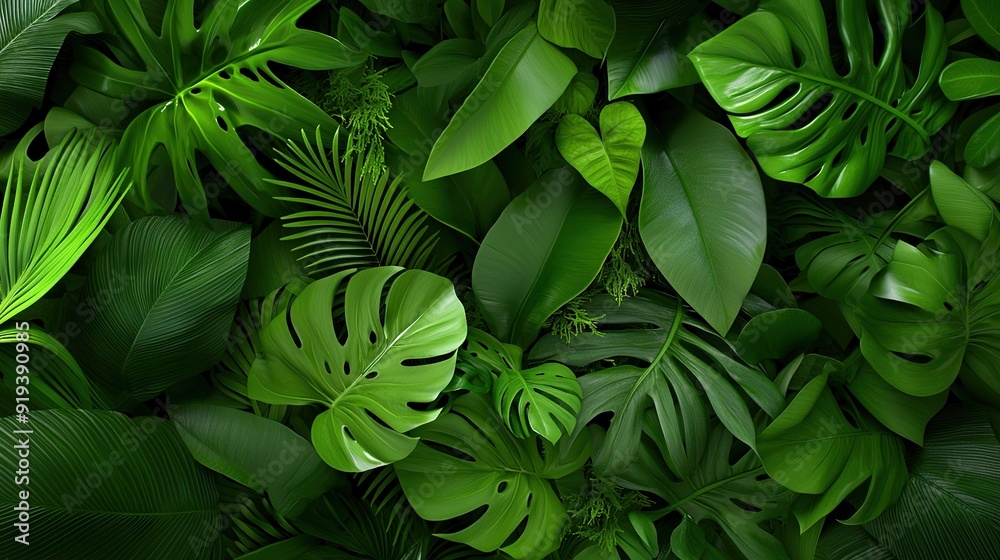 A green leaf cluster on a green leaf bed A green leaf cluster on a green leaf bed