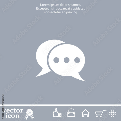 Vector icon of white color on a gray background