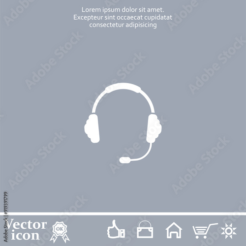 Vector icon of white color on a gray background
