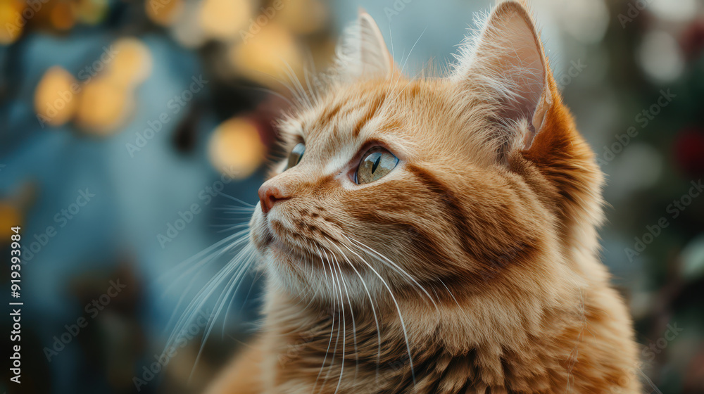 A cat with a green eye stares at the camera A cat with a green eye stares at the camera