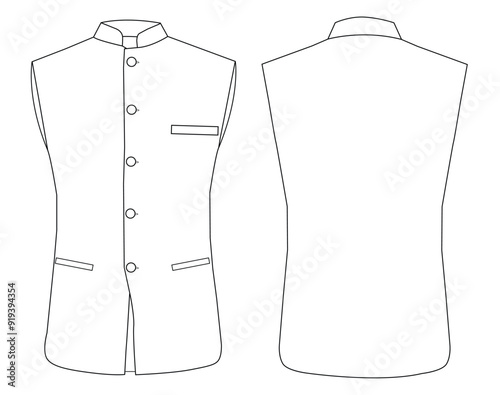 Men Solid Nehru jacket  Maroon Sleeve koti  illustration template design photo