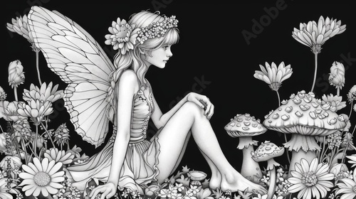 Fairy in a Flower Garden