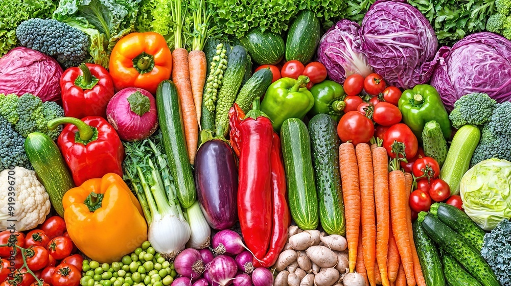 A sunburst-shaped arrangement of various vegetables including broccoli, carrots, radishes, cucumbers, peppers, onions, and A sunburst-shaped arrangement of various vegetables including broccoli, carrots, radishes, cucumbers, peppers, onions, and