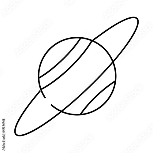uranus planet line icon vector. uranus planet sign. isolated contour symbol black illustration
