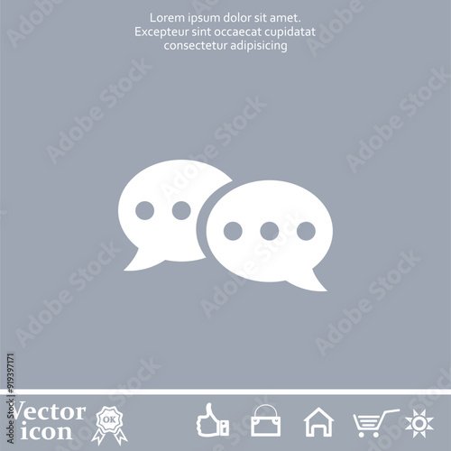 Vector icon of white color on a gray background