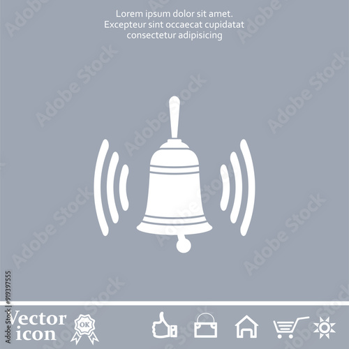 Vector icon of white color on a gray background