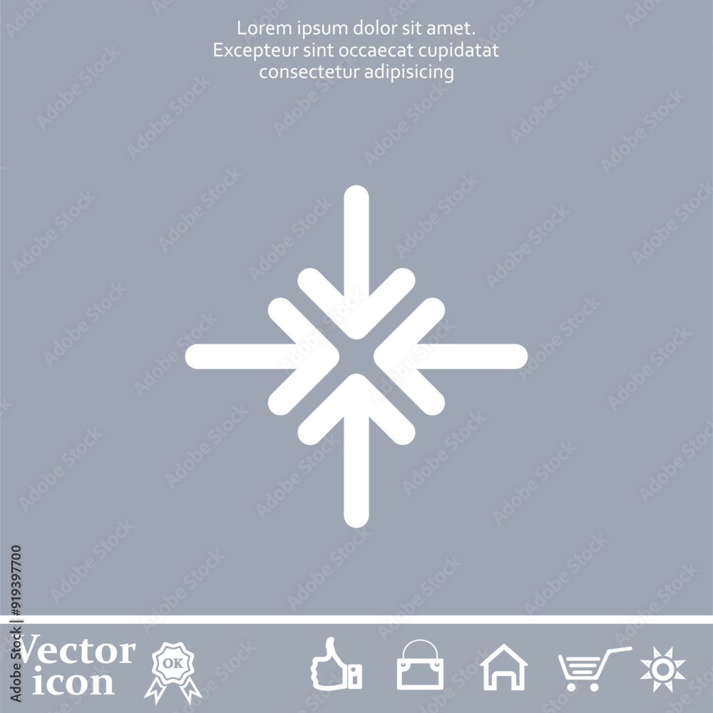 Fototapeta premium Vector icon of white color on a gray background