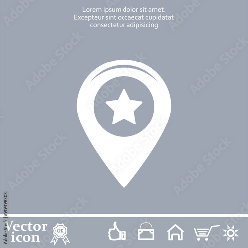 Vector icon of white color on a gray background