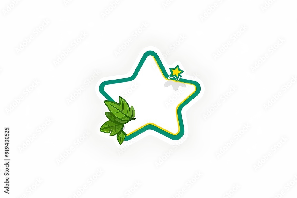simple green outlined star with delicate leaves, perfect for nature-inspired designs, eco-friendly concepts, or projects emphasizing organic beauty simple green outlined star with delicate leaves, perfect for nature-inspired designs, eco-friendly concepts, or projects emphasizing organic beauty
