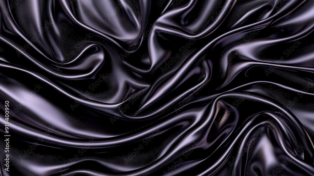 A close-up view of black fabric with a wavy design atop it A close-up view of black fabric with a wavy design atop it