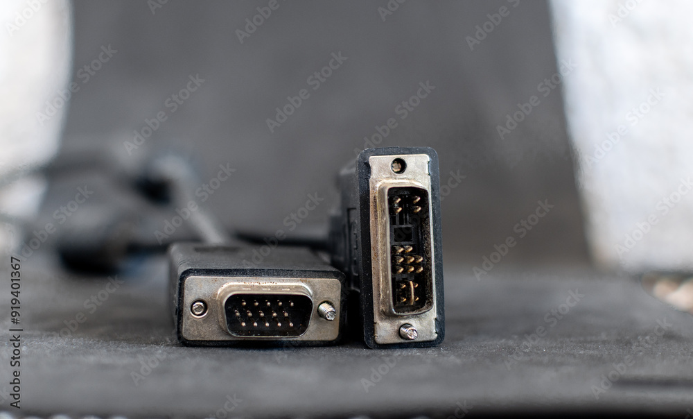 Close up of a dvi cable. Shallow depth of field. Close up of a dvi cable. Shallow depth of field.