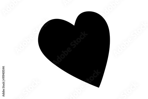 Love shape silhouette Drawing outline vector icon