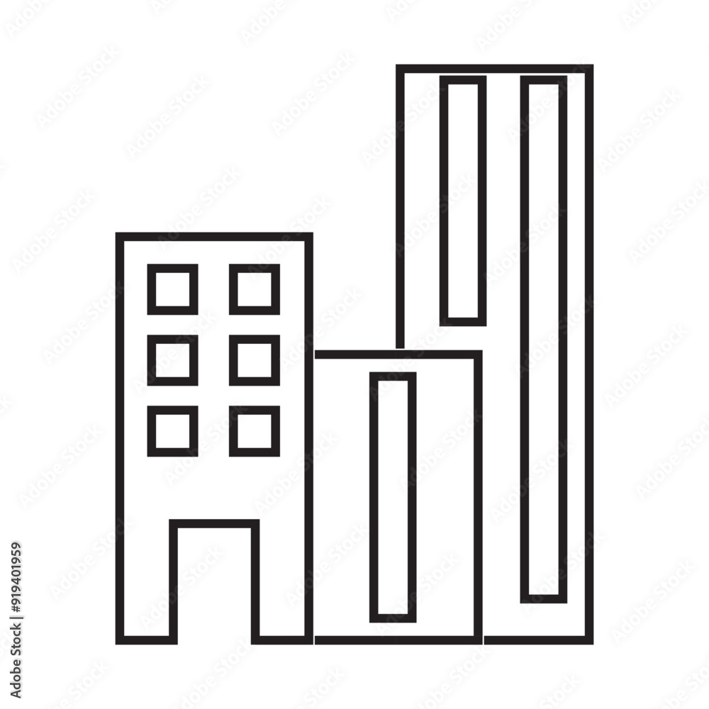 Building icon. Isolated on white background . EPS 10/AI Building icon. Isolated on white background . EPS 10/AI