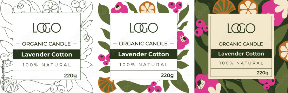 Rótulo, estampa, Amazônia, textura, tropical, adesivo, natureza, floresta, folha, frutas, flores, floral, natural, orgânico, ecológico, vegano, artesanal, vela, fragrância, ilustração, vetor