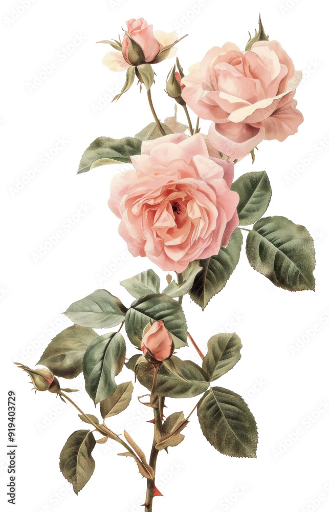 Obraz premium PNG A japanese roses art painting pattern.