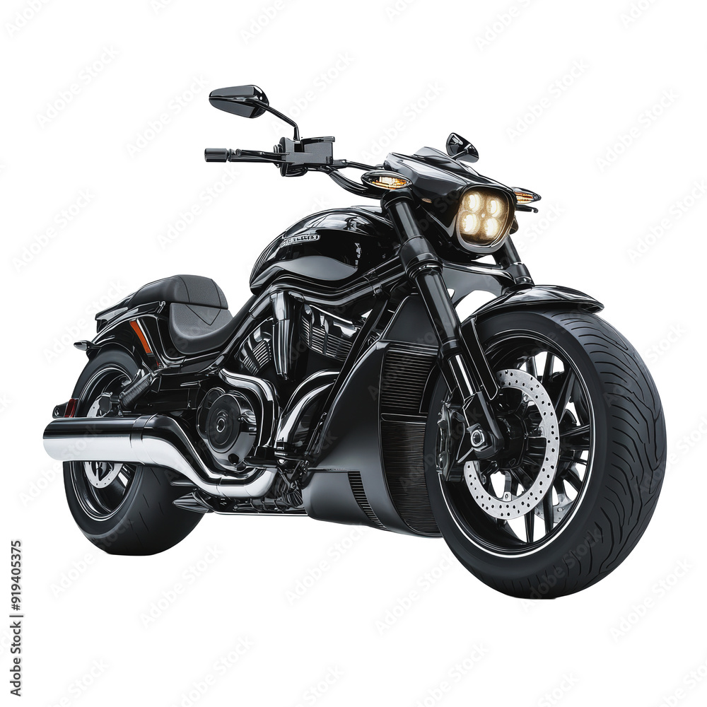 PNG Black motorcycle parked indoors under lights PNG Black motorcycle parked indoors under lights