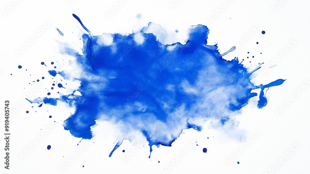 Obraz premium Vibrant Blue Ink Splash Abstract with Dynamic Brushstrokes, transparent background 