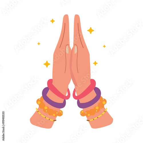 indian hands making namaste
