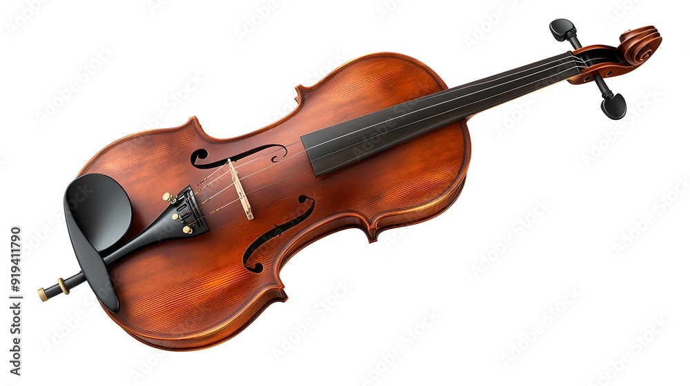 A classical violin with bow, rich wood grain, warm reddish-brown varnish, high detail, studio lighting, pure white background. A classical violin with bow, rich wood grain, warm reddish-brown varnish, high detail, studio lighting, pure white background.