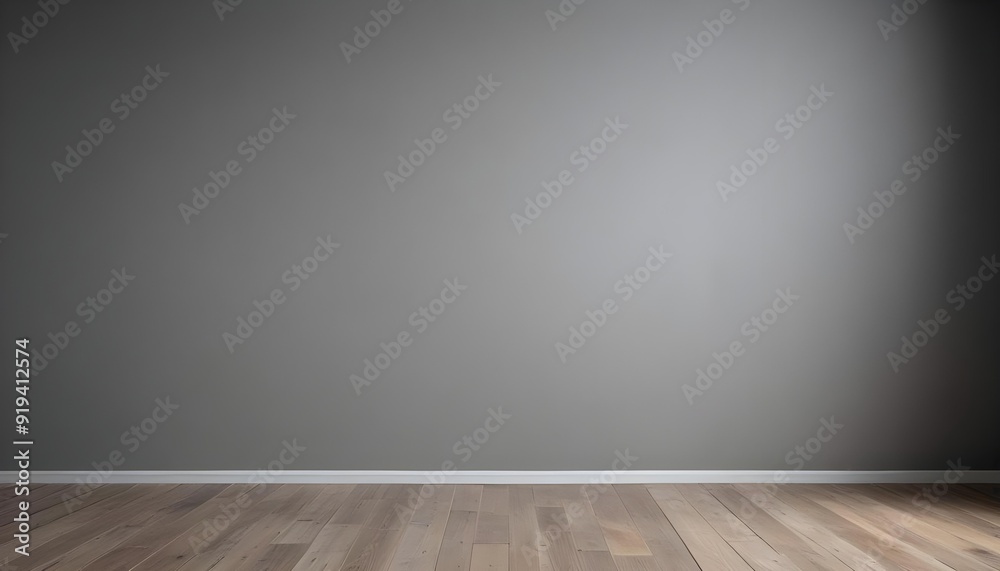 Gray wall with wooden floor. AI Generative Gray wall with wooden floor. AI Generative