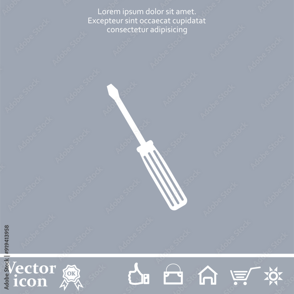 Fototapeta premium Vector icon of white color on a gray background