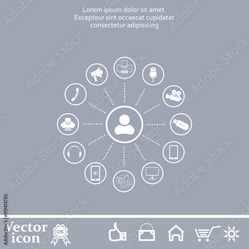 Vector icon of white color on a gray background