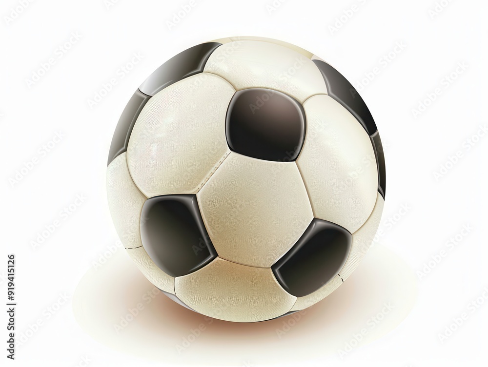 Realistic soccer ball on white background, 3D vector style. Realistic soccer ball on white background, 3D vector style.