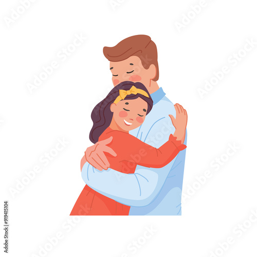Heartwarming Father’s Day Illustration: Celebrating the Bond between Father and Child