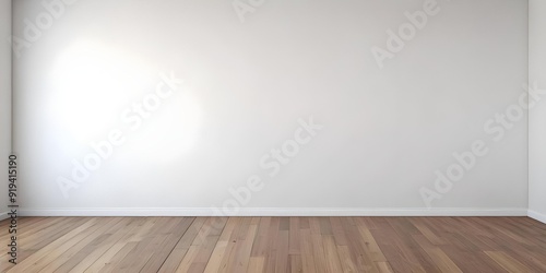 Wallpaper Mural Empty room with white wall and wooden floor. Torontodigital.ca