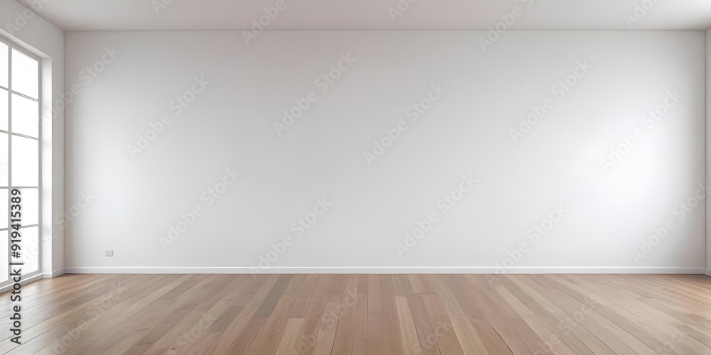 Empty room with white wall and wooden floor. Empty room with white wall and wooden floor.