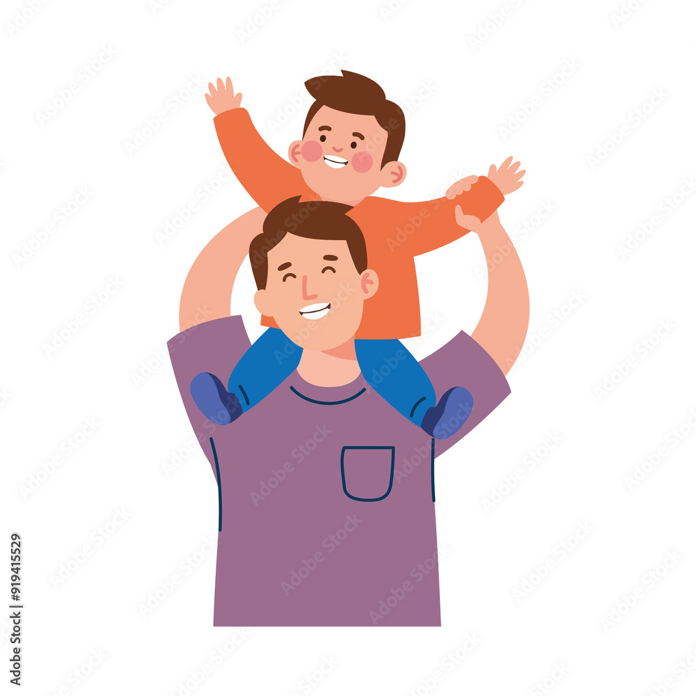 Heartwarming Father’s Day Illustration: Celebrating the Bond between Father and Child Heartwarming Father’s Day Illustration: Celebrating the Bond between Father and Child