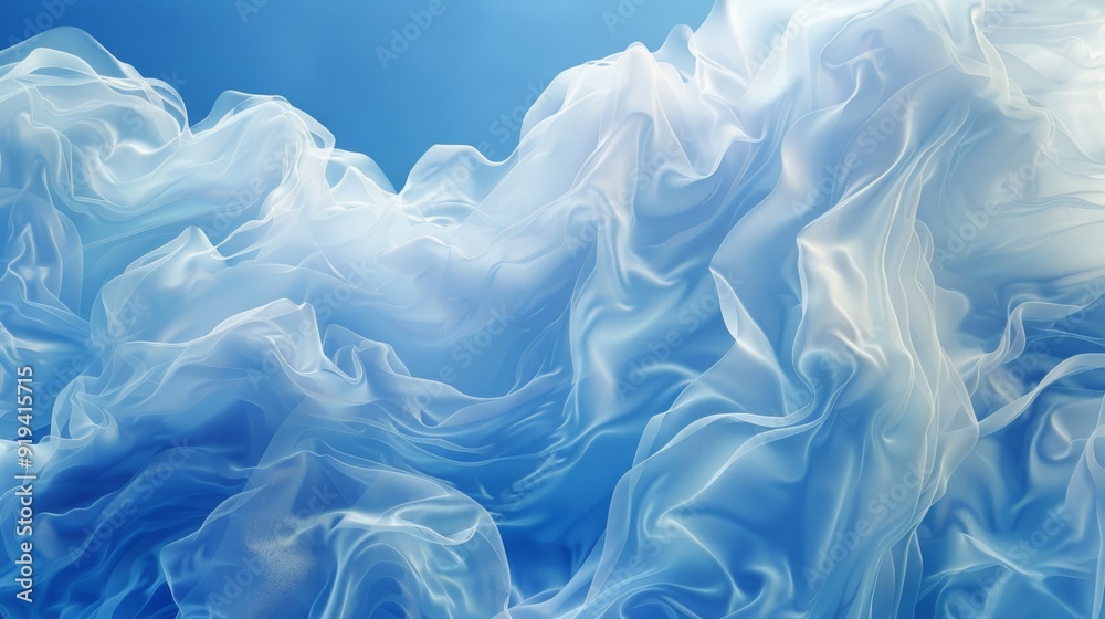 Abstract Blue and White Silk Drapery Abstract Blue and White Silk Drapery