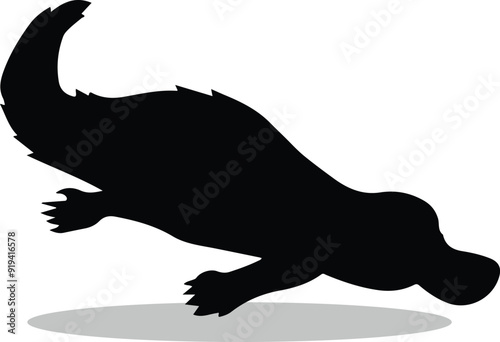Platypus Silhouette, Platypus Vector Silhouette, Platypus cartoon Silhouette, Platypus illustration, Platypus icon Silhouette, Platypus Silhouette illustration