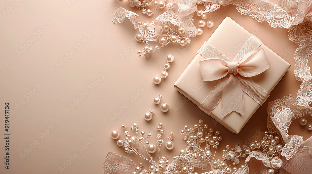 Romantic Wedding Gift Box with Ribbon and Gentle Decorations for a Glamorous Event Romantic Wedding Gift Box with Ribbon and Gentle Decorations for a Glamorous Event
