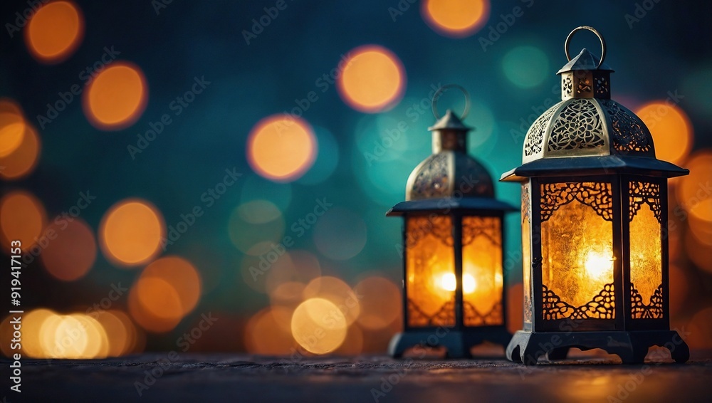 Islamic background with lanterns Islamic background with lanterns