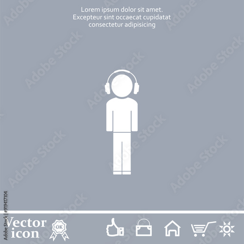 Vector icon of white color on a gray background